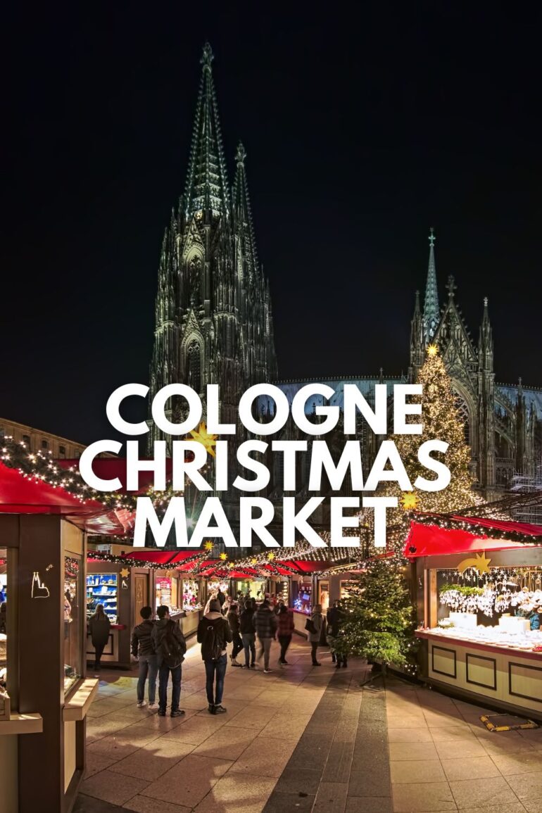 Cologne Christmas Market with Cologne Cathedral and festive market stalls