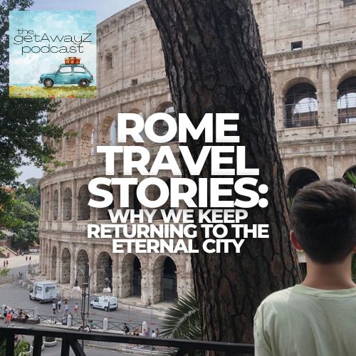 Rome travel guide cover with the Colosseum in the background