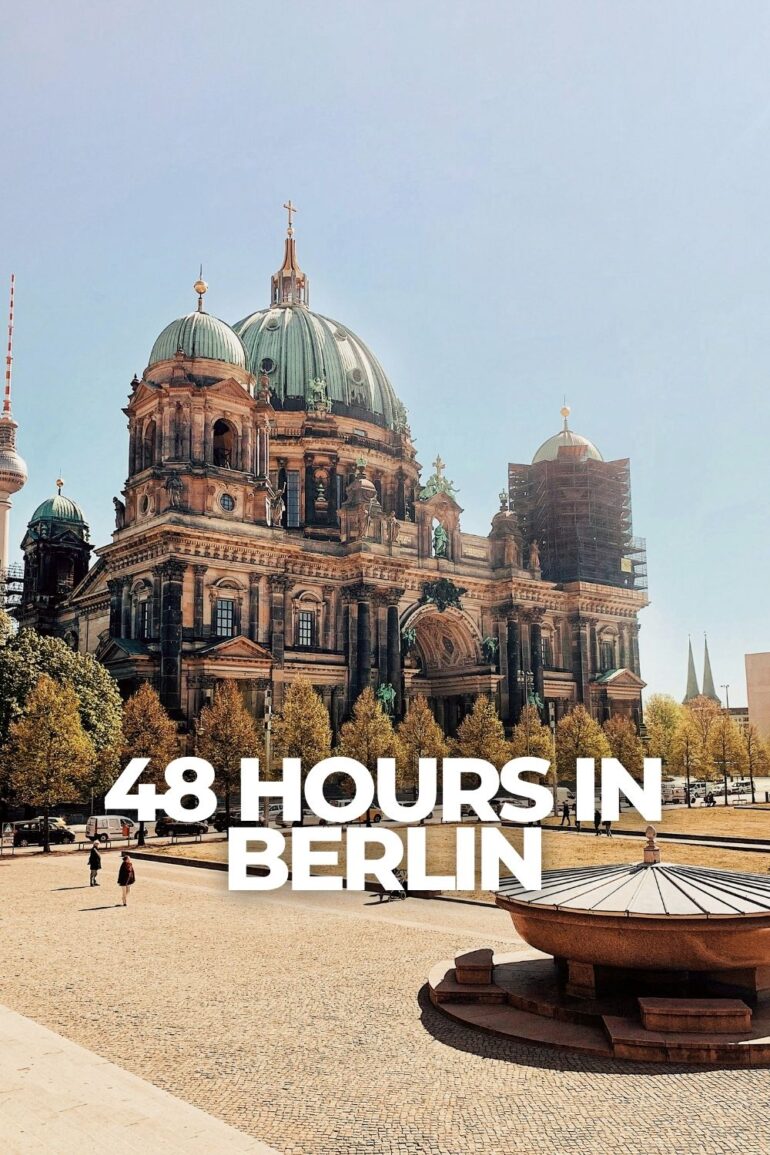 Berlin Cathedral on Museum Island in Berlin with the TV Tower visible in the background