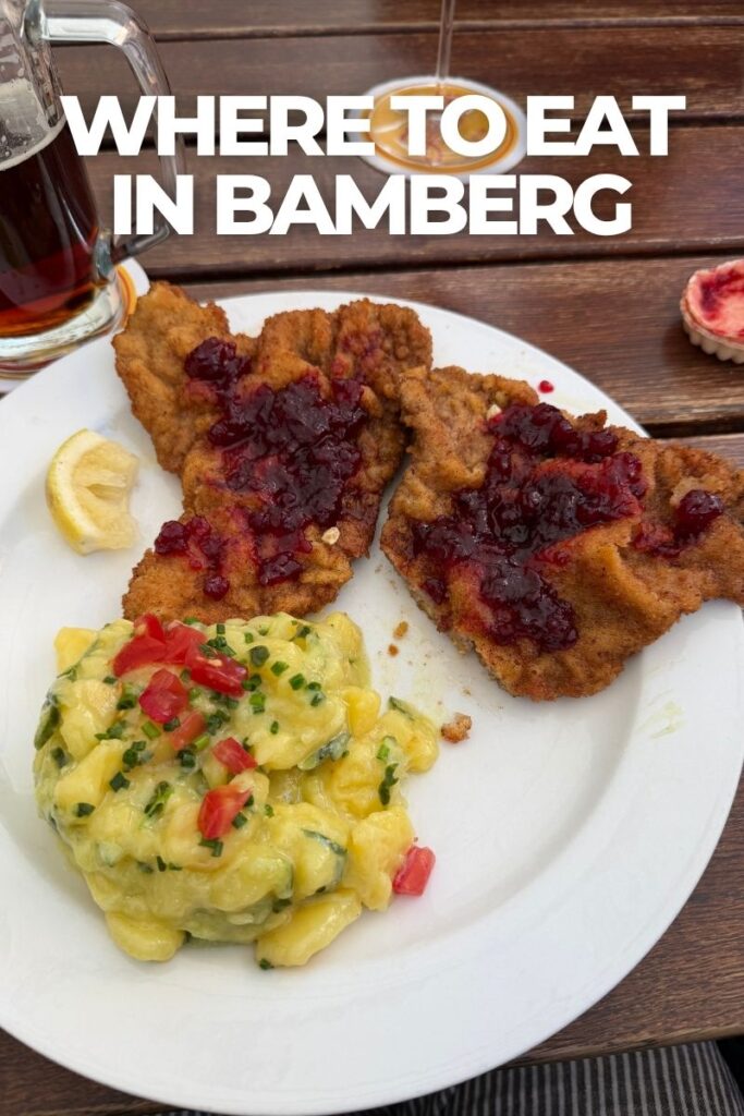 Franconian food served at a restaurant in Bamberg, Germany