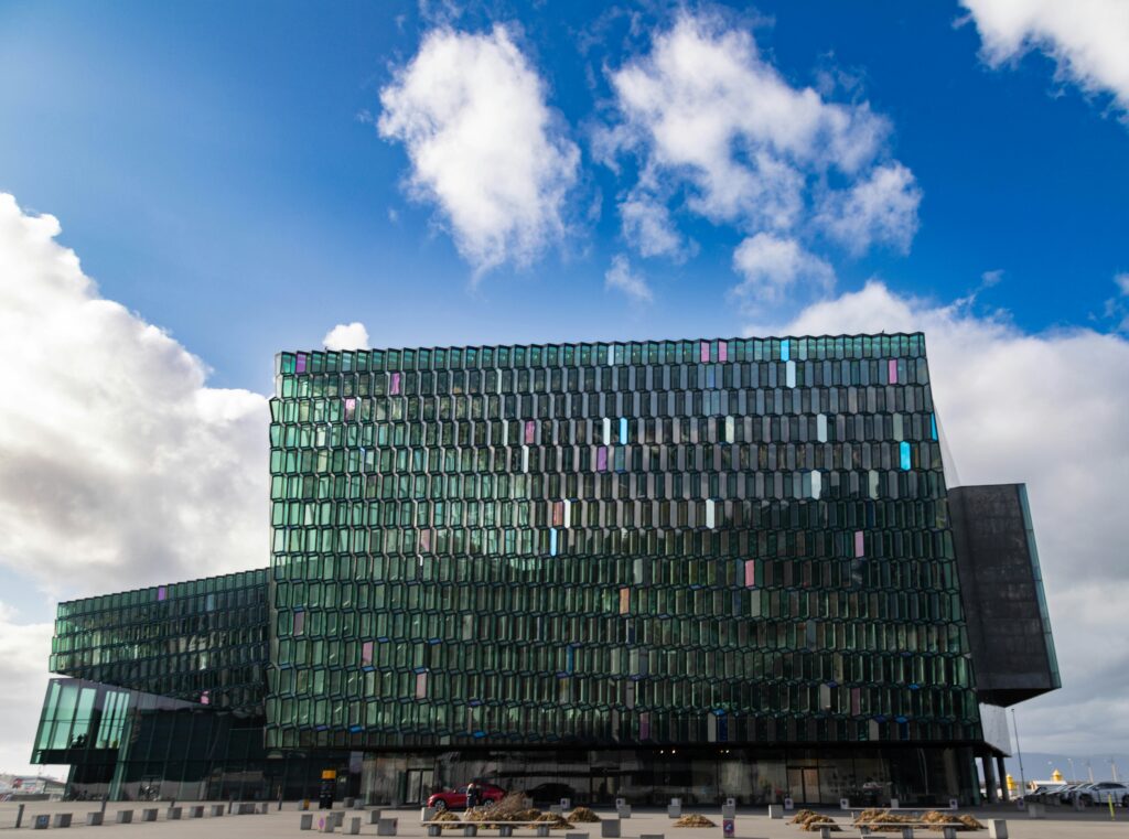 Harpa Concert Hall on the Reykjavik waterfront