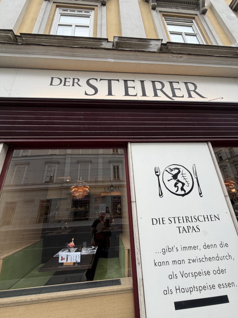 Exterior of Der Steirer restaurant in Graz, Austria