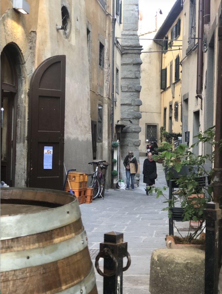 Quiet stone street in the historic center of Cortona, Tuscany