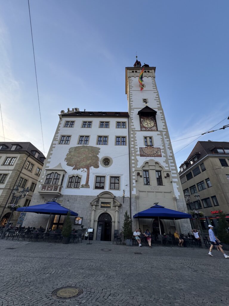 Historic Würzburg Town Hall buildings in the city center