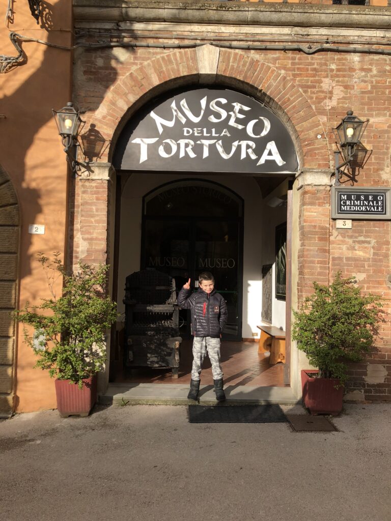 Entrance to the Museo della Tortura in Volterra Tuscany