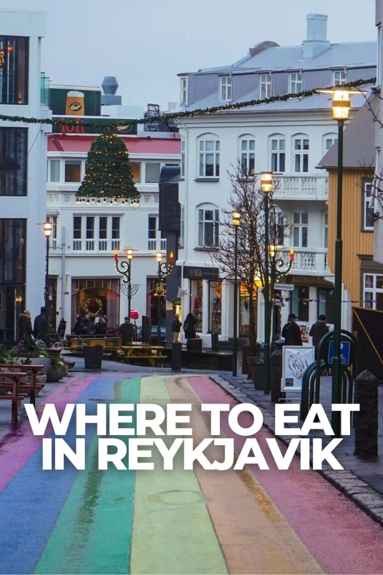 Rainbow Street in Reykjavik with shops and restaurants along Skólavörðustígur