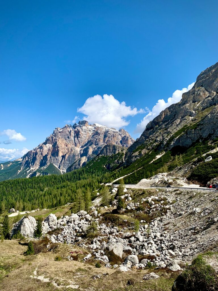 Mountain scenery surrounding the villages of Alta Badia in the Dolomites