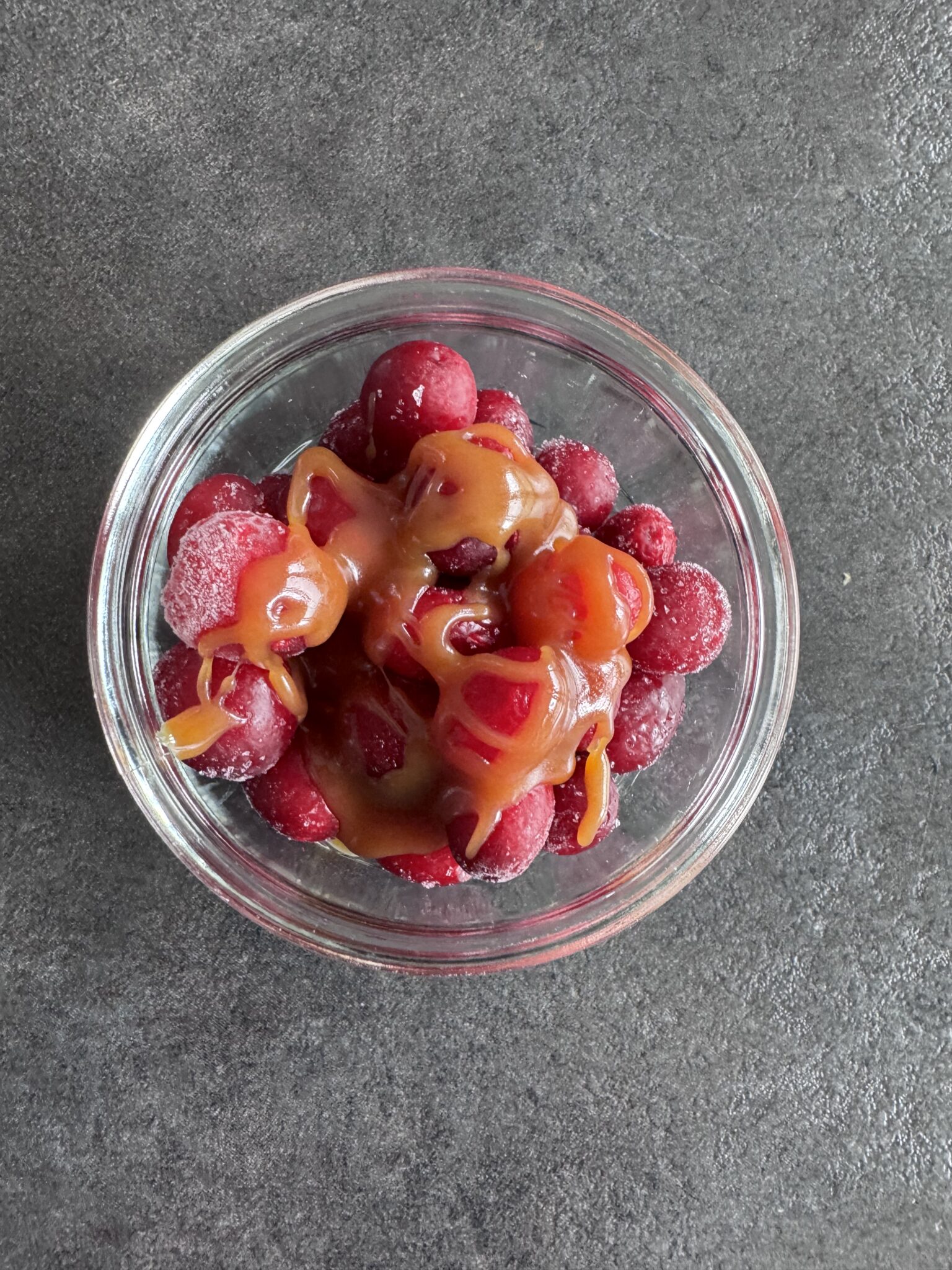 Frozen cranberries and hot caramel recipe from finland