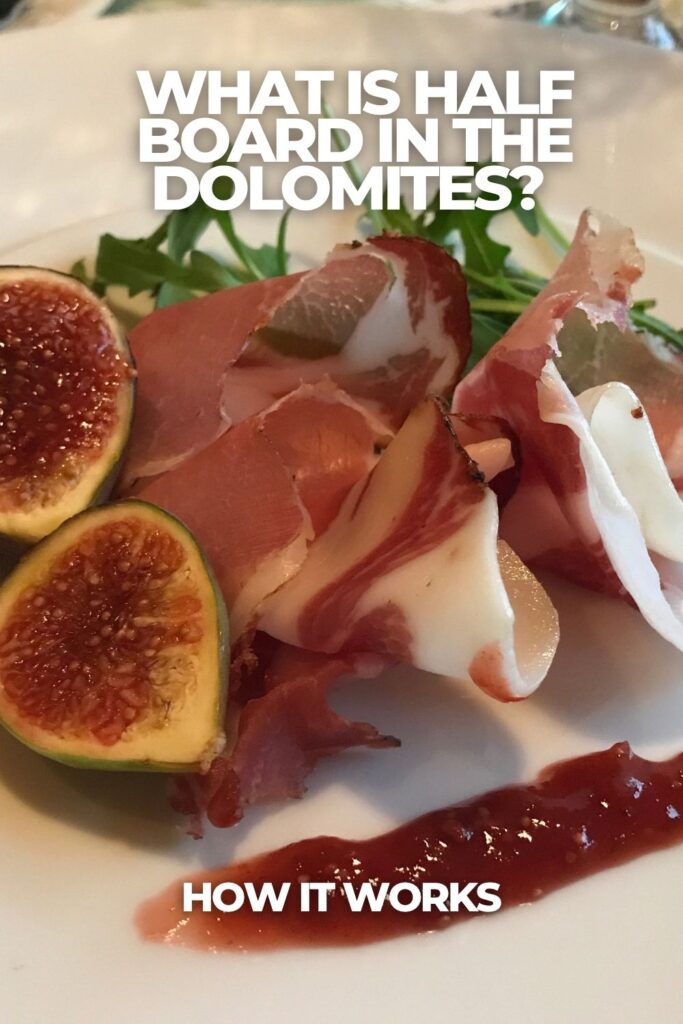 South Tyrolean speck and figs served as part of a half-board dinner in the Dolomites