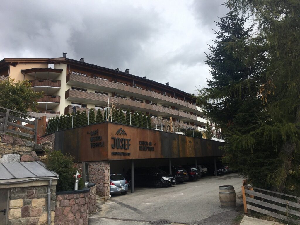 Exterior of Josef Mountain Resort in Avelengo, South Tyrol
