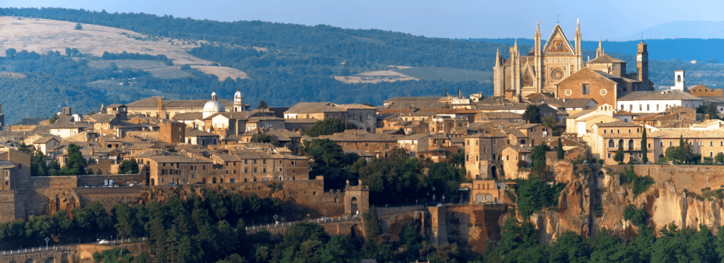 Orvieto hill town and cathedral in Umbria Italy