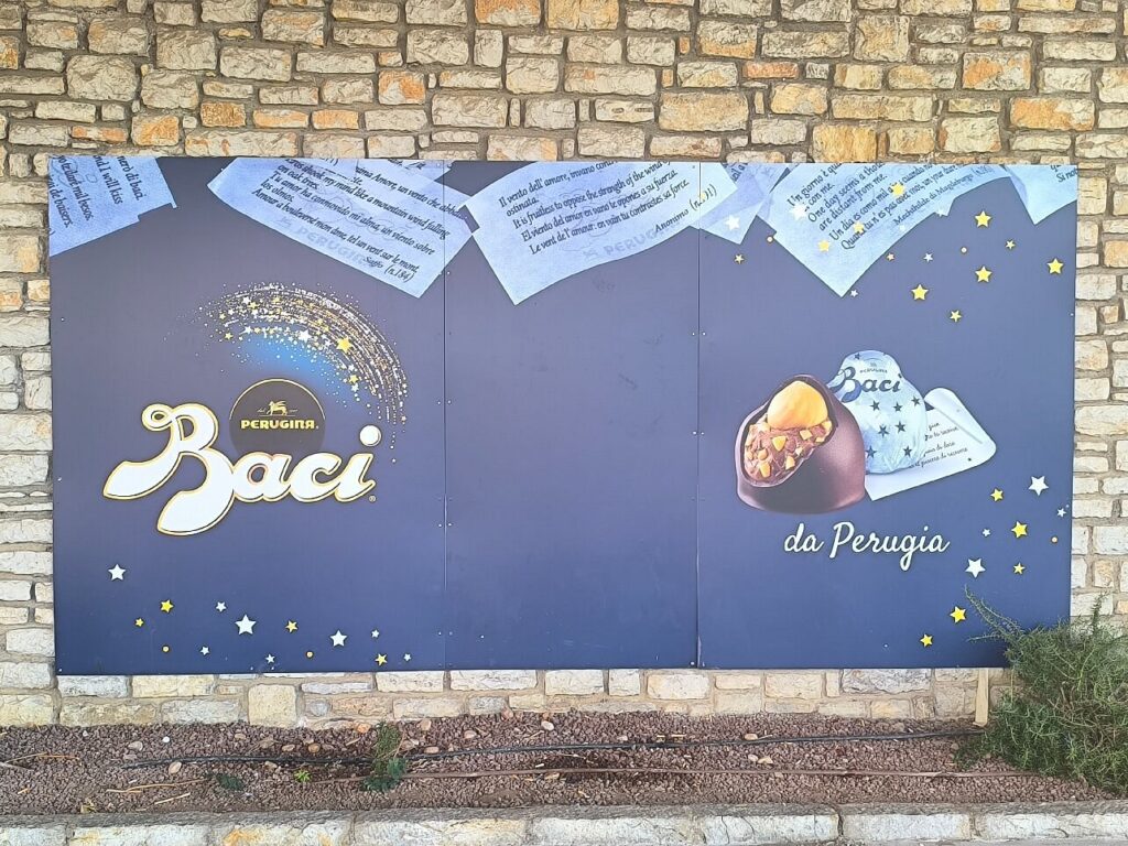 Baci Perugina display at the Perugina chocolate factory in Perugia